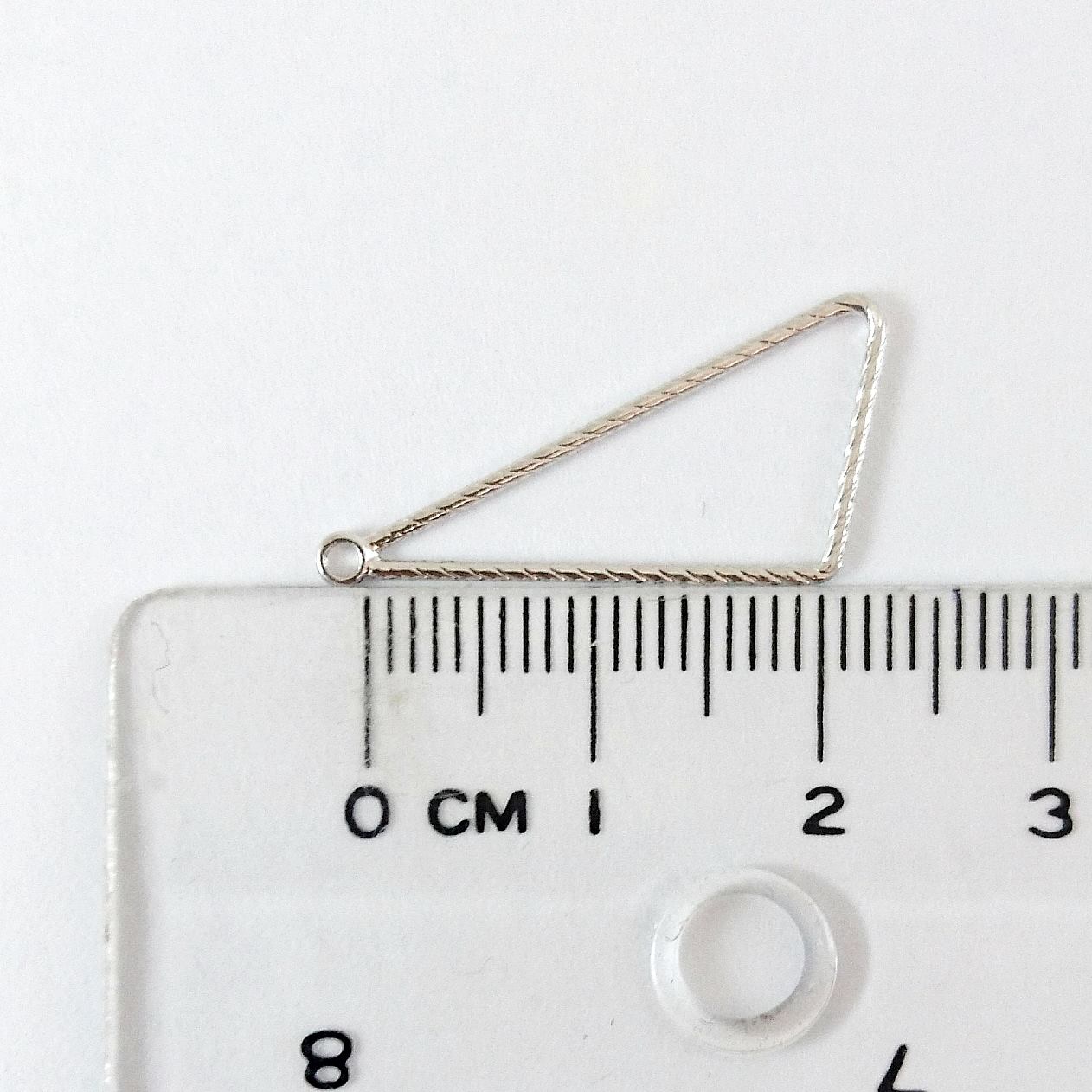 銅鍍正白K色單孔螺紋三角形